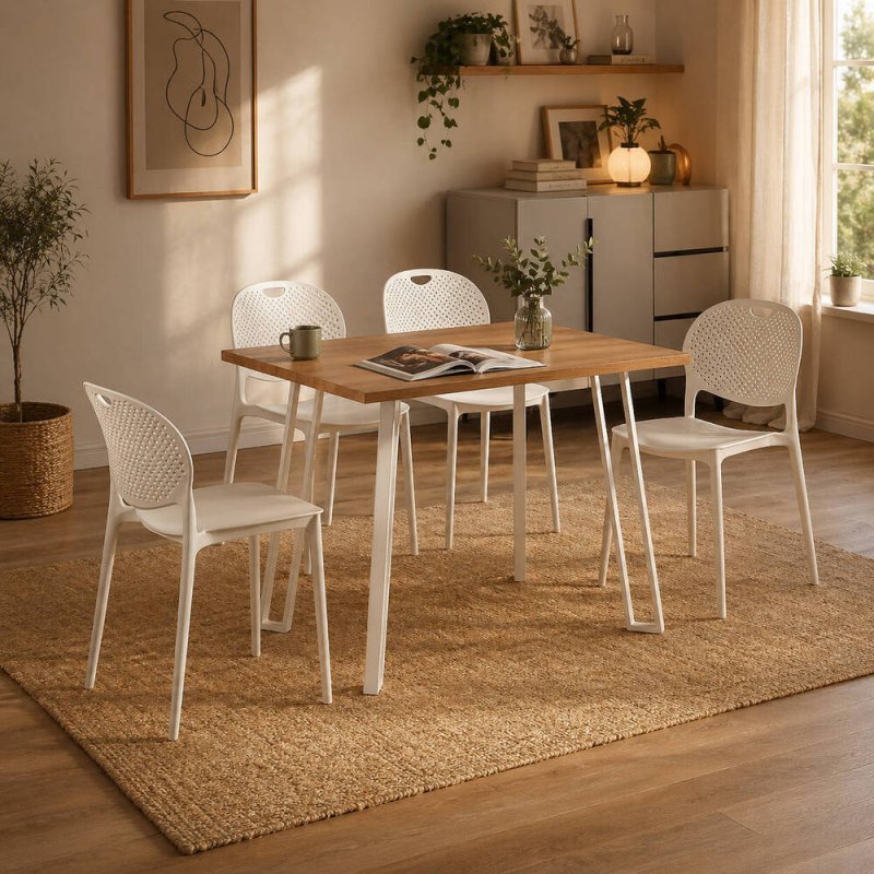 JANSEN Conjunto de Mesa e 5 Cadeiras
